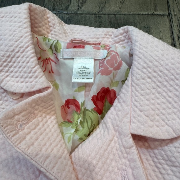 Janie‎ and Jack Pink Quilted Jacket Coat Floral Lining Baby Girl 12 to 24 Months - Picture 5 of 8